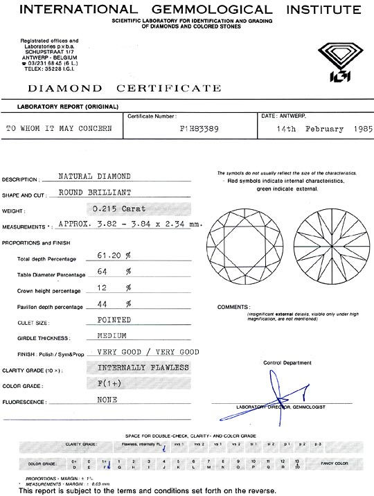 Foto 9 - Diamant 0,215 Brillant IGI Lupenrein Top Wesselton Plus, D6291