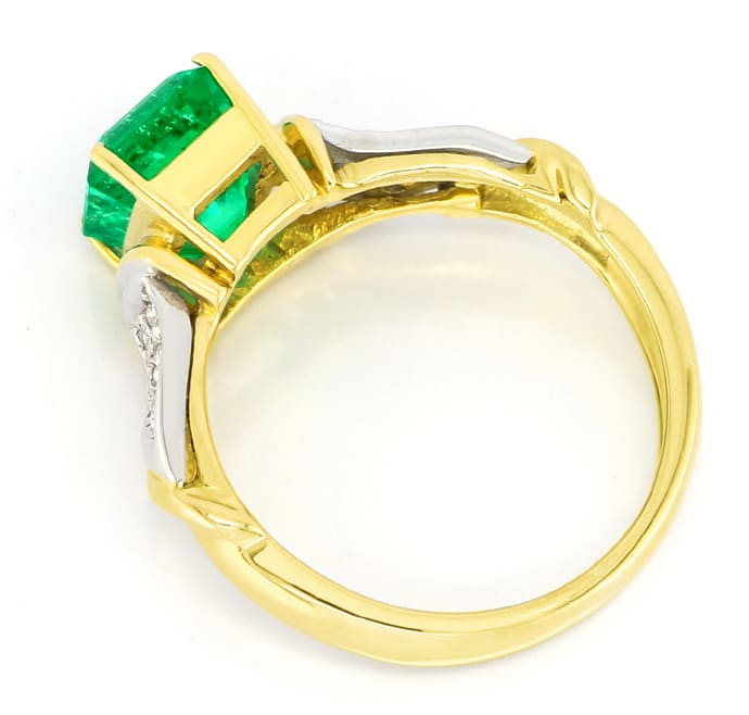 Foto 3 - Intensiv grüner Spitzen-Smaragd Diamantring, Q0156