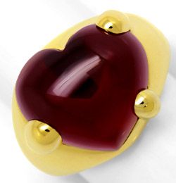 Foto 1 - Pomellato Gelbgold-Ring mit Riesen Granat Herz Cabochon, R5566