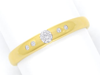Foto 1 - Herrenring mit 0,21ct lupenreinen Diamanten in Gelbgold, S1708