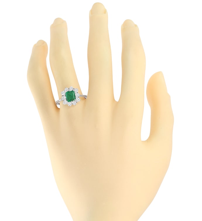 Foto 4 - Nobler Smaragd-Brillanten-Ring 18K Weißgold, S5936