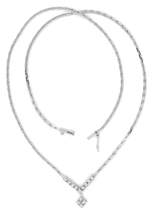 Foto 3 - Klassisches Collier mit 0,24ct Diamanten, 14K Weißgold, S9325