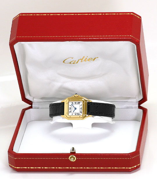 Foto 8 - Cartier Panthere Gold mit Schwarzem Kroko Armband Damen, U2352